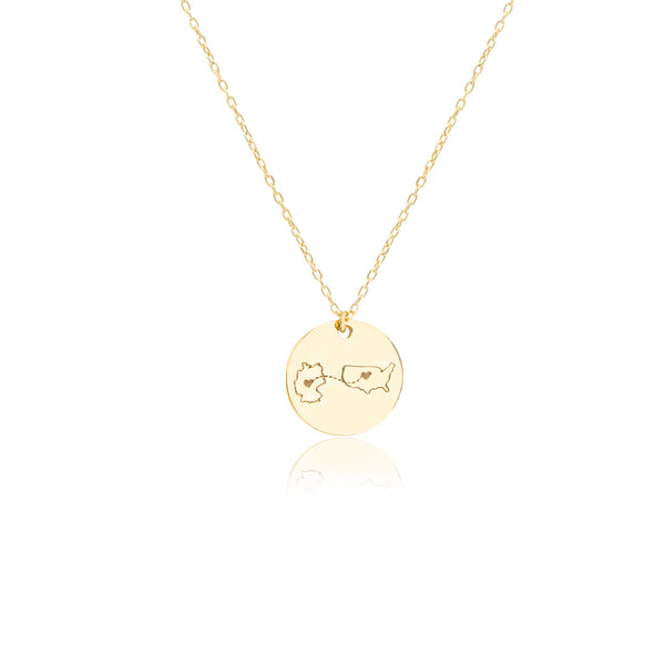 925 Sterling Silver Love Map Necklace