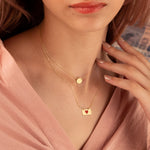 925 Sterling Silver Minimalist Heart And Coin Choker Necklace