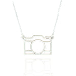 925 Sterling Silver Origami Camera Necklace