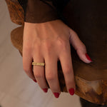 925 Sterling Silver Personalized Name Block Ring