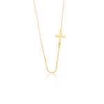 925 Sterling Silver Sideways Cross Necklace,