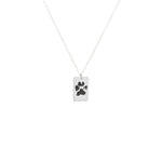925 Sterling Silver Di̇kdörtgen Plaka Köpek Pati̇si̇