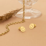 925 Sterling Silver Wink Emoji Studs 436