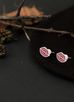925 Sterling Silver Enamel Kiss Earrings