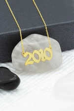 925 Sterling Silver Old English Number Necklace