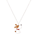 925 Sterling Silver Enamel Snoopy Necklace