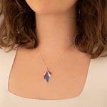 925 Sterling Silver Enamel Kite Shape Necklace