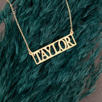 925 Sterling Silver Di̇kdörtgen Çerçeve İçi̇ İsi̇m Necklace