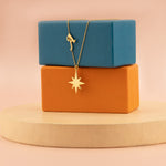925 Sterling Silver Initial Pole Star Necklace