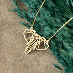 925 Sterling Silver Elephant Origami Necklace