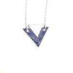 925 Sterling Silver Double Triangle Enamel Necklace