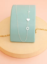 925 Sterling Silver Sideways Initials Necklace