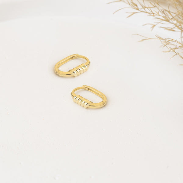 925 Sterling Silver Spiral Kemerli U Earrings