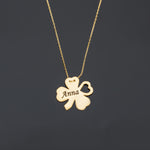 925 Sterling Silver Custom Four Leaf Clover Necklace
