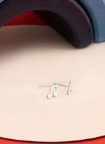 925 Sterling Silver Flat Mark And Note Earrings