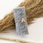 925 Sterling Silver Personalized Gold Bead Chain Ring(Zi̇nci̇ri̇ Cs40015)
