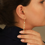 925 Sterling Silver Threader Stars Hoop Earring(Zi̇nci̇ri̇ Cs40108)