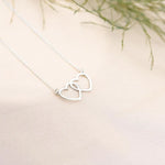 925 Sterling Silver Çift Heart Necklace