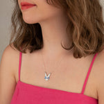 925 Sterling Silver Enamel Easter Bunny Necklace