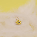 925 Sterling Silver Bee Enamel Necklace
