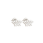 925 Sterling Silver Lotus Flower Studs