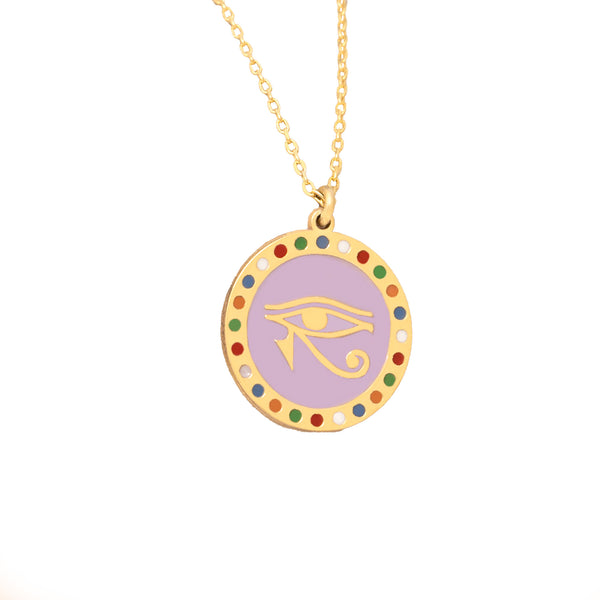 925 Sterling Silver Enamel Horus Eye Pendant