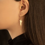 925 Sterling Silver Star Dangle Earrings