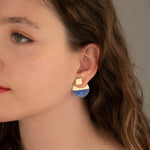 925 Sterling Silver Modern Double Round Earrings
