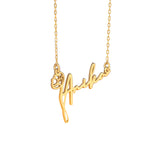 925 Sterling Silver Birth Flower Name Necklace Horizontal