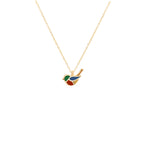 925 Sterling Silver Enamel Bird Pendant