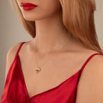925 Sterling Silver Usa Flag Heart Enamel Necklace