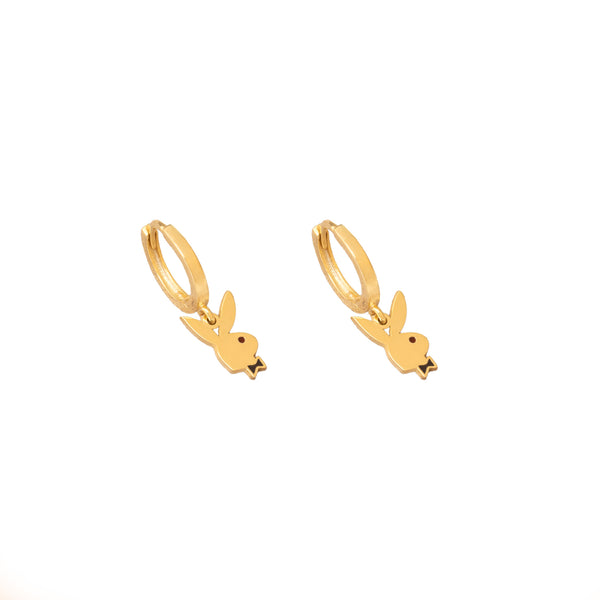 925 Sterling Silver Enamel Playboy Bunny Earring