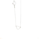 925 Sterling Silver Heart And Plane Necklace