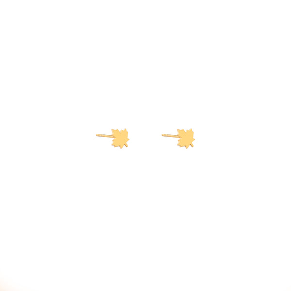 925 Sterling Silver Maple Leaf Studs