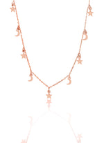 925 Sterling Silver Moon And Star Necklace