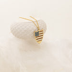 925 Sterling Silver Usa Flag Enamel Necklace