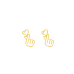 925 Sterling Silver Korean Love Heart Studs