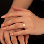 925 Sterling Silver 14K Solid Gold Cloud Ring