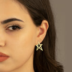 925 Sterling Silver Modern Star Earring