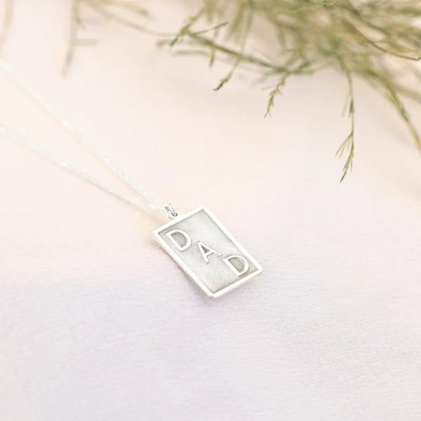 925 Sterling Silver Dad Yazılı Kişiselleştirilebilir Necklace
