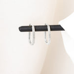 925 Sterling Silver Yarim Tamtur Crystal Pave Ataç Earrings 18 Mm