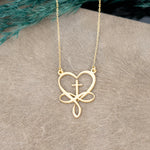 925 Sterling Silver Infinity Heart Cross Necklace