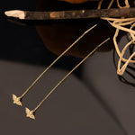 925 Sterling Silver Threader Bat Earrings