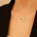 925 Sterling Silver Personalized Heart Name Rings Necklace