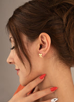 925 Sterling Silver Ribbon Earrings