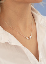 925 Sterling Silver Heart Uçak Necklace
