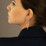 925 Sterling Silver Threader Double Hole Earrings(Zi̇nci̇ri̇ Cs40108)