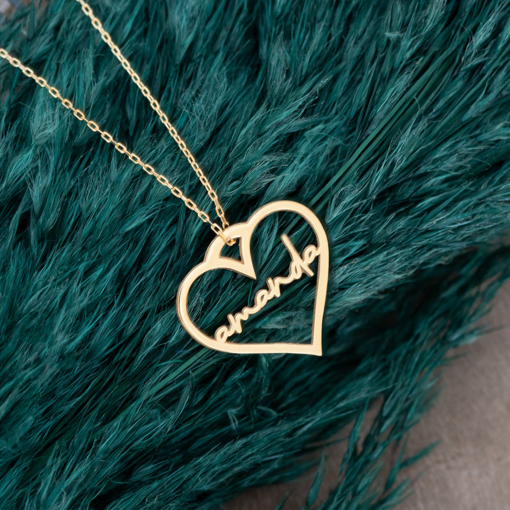 925 Sterling Silver Heart Name Necklace