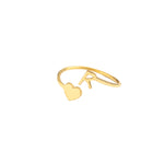 925 Sterling Silver Initial Heart Open Ring