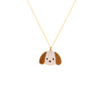 925 Sterling Silver Enamel Cute Dog Necklace